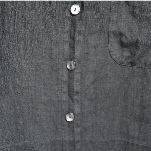 Sunbelt 100% Linen Black Button Down Maxi Shirt Dress Medium (Runs Very Large) - Picture 10 of 10